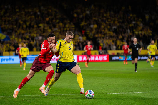 Ruben Vargas of Switzerland and Gabriel Gudmundsson of