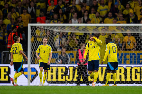 Yasin Ayari of Sweden looks dejected