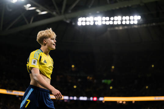 Lucas Bergvall of Sweden looks dejected