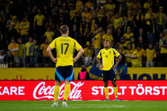 Isak Hien and Viktor Johansson of Sweden looks dejected