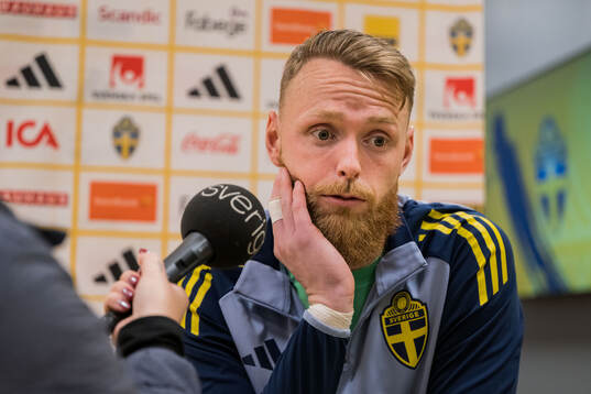 Goalkeeper Viktor Johansson of Sweden