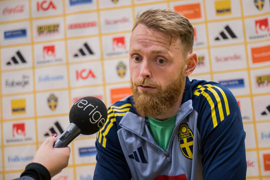 Goalkeeper Viktor Johansson of Sweden