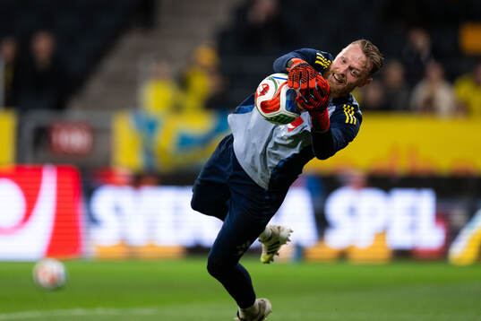 Goalkeeper Viktor Johansson of Sweden