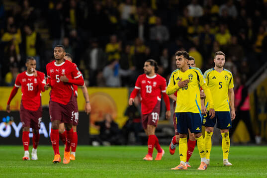 Yasin Ayari of Sweden looks dejected