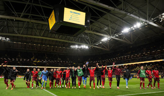 Players of of Switzerland celebrate