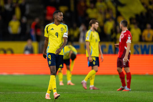 Alexander Isak of Sweden looks dejected