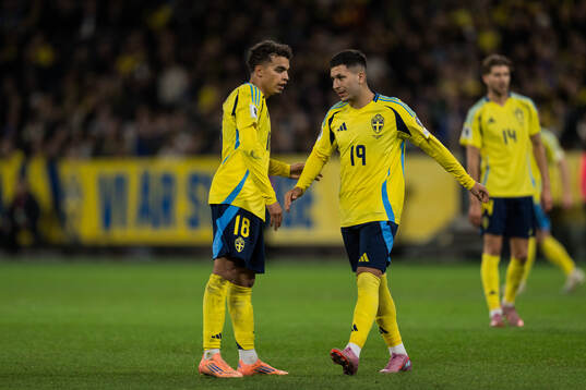 Yasin Ayari and Roony Bardghji of Sweden