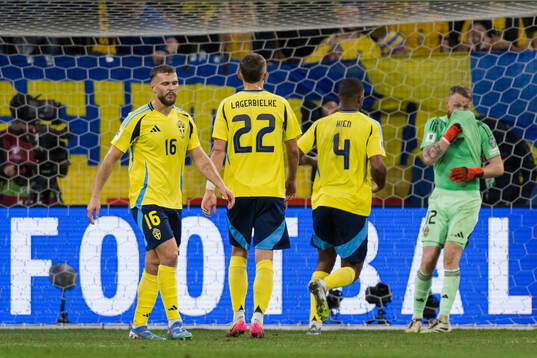Jesper Karlström of Sweden looks dejected