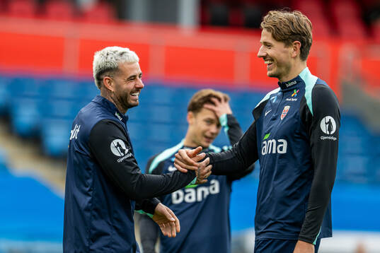 Aron Bizet Dønnum and Sander Berge of the Norwegian