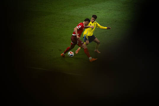 Granit Xhaka of Switzerland and Yasin Ayari of Sweden