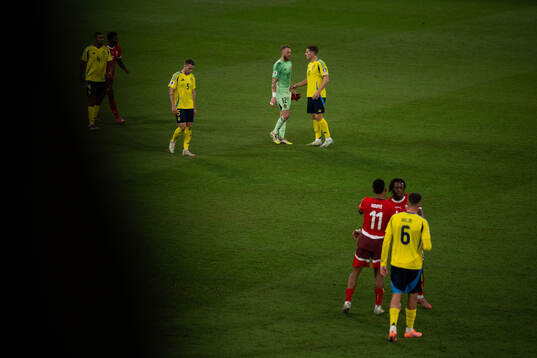 Gabriel Gudmundsson, goalkeeper Viktor Johansson, and