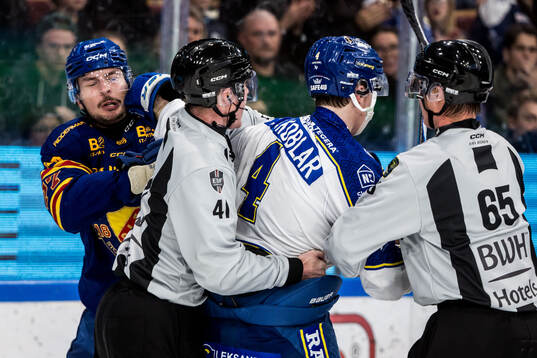 Djurgårdens Valtteri Pulli och Leksands Tinus Luc Koblar