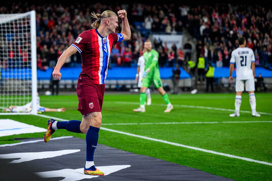 Erling Braut Haaland of Norway celebrates