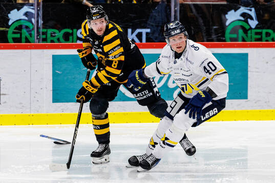 Skellefteås Oliver Okuliar och HV71s Oskar Stål-Lyrenäs