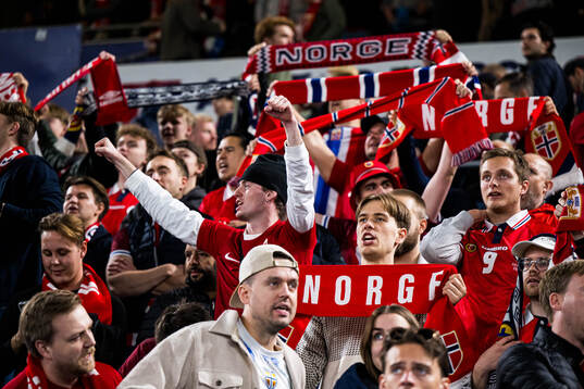 Spectators in the stands celebrates