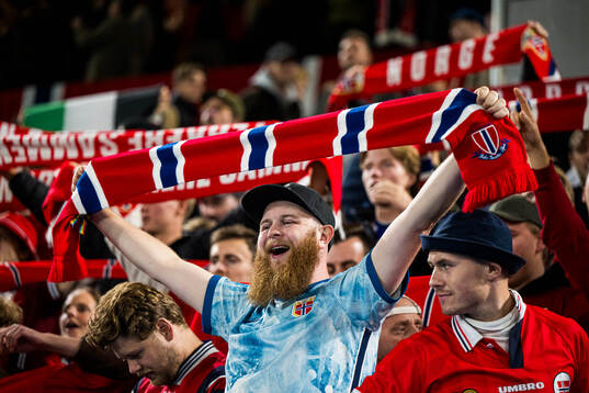 Spectators in the stands celebrates