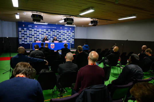 Head coach Ran Ben Simon of Israel at a press conference