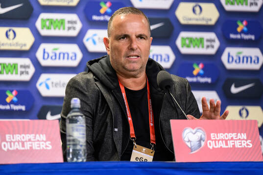Head coach Ran Ben Simon of Israel ata a press conference