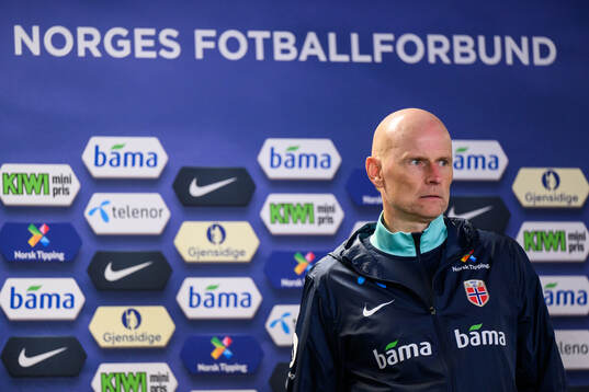 Head coach Ståle Solbakken of Norway at a press conference