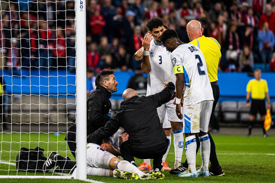 Idan Nachmias of Israel in pain