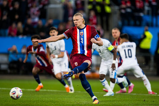 Erling Braut Haaland of Norway missing a chance to score