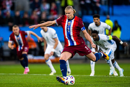 Erling Braut Haaland of Norway missing a chance to score
