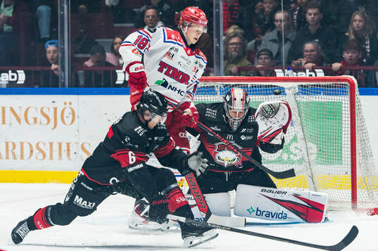 Timrås Eddie Genborg, Malmö Redhawks Eemil Viro och