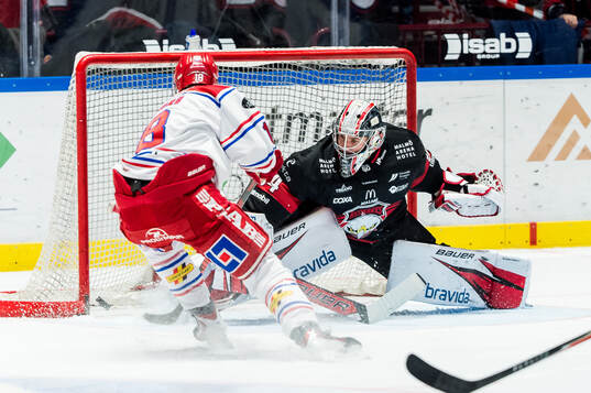 Timrås Eddie Genborg gör 1-1 bakom Malmö Redhawks