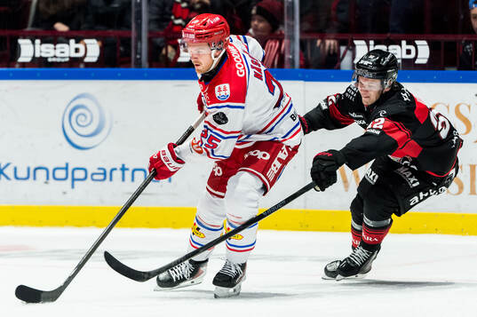 Timrås Linus Nässén och Malmö Redhawks Joona Ikonen