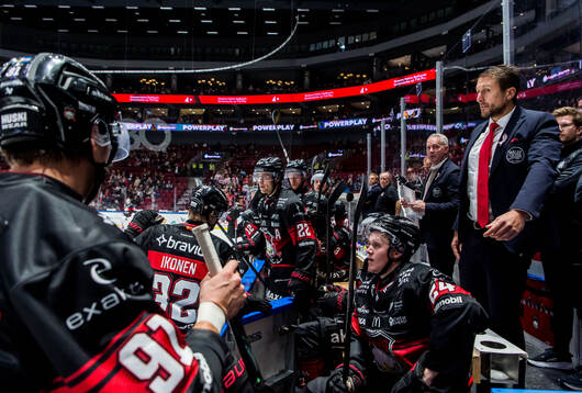 Malmö Redhawks tränare Tomas Kollar och spelare