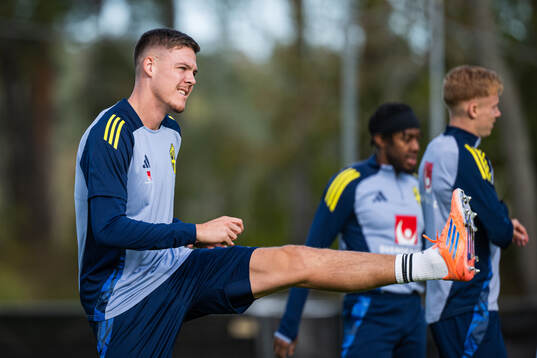Emil Holm of the Swedish men's national football team at a