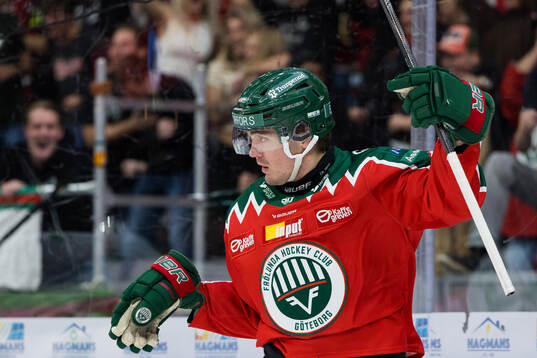 Frölundas Max Lindholm jublar