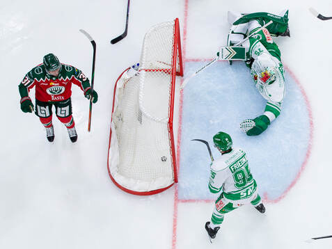 Frölundas Nicklas Lasu jublar