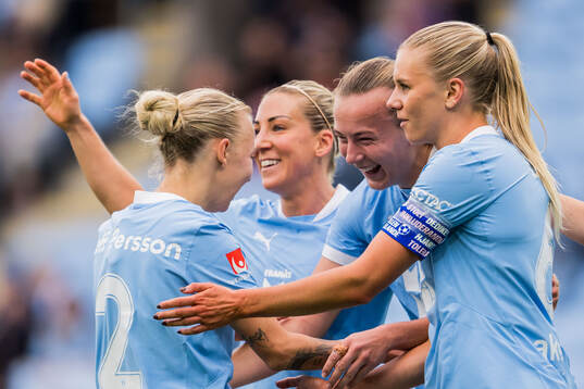 Malmö FFs Nathalie Hoff Persson och Katariina Kosola jublar