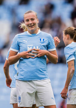 Malmö FFs Sara Kanutte Sørensen Fornes jublar