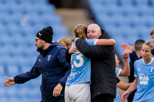 Malmö FFs Sara Kanutte Sørensen Fornes och tränare Jonas