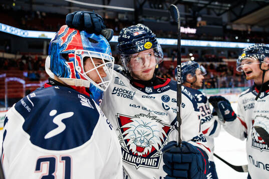 Linköpings målvakt Jesper Myrenberg och och Linköpings