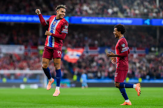 Antonio Nusa of Norway celebrates