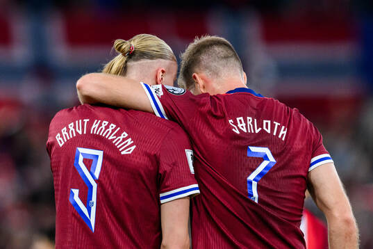 Erling Braut Haaland and Alexander Sørloth of Norway