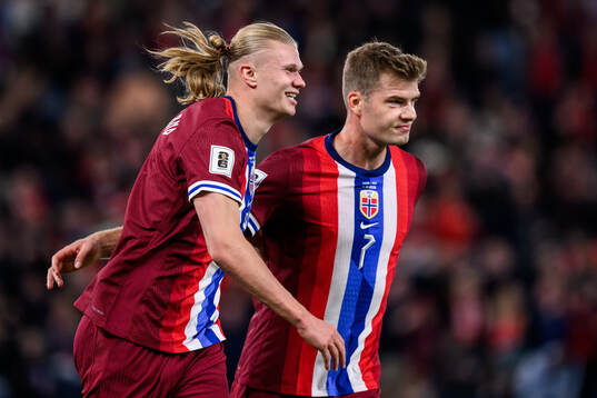 Erling Braut Haaland and Alexander Sørloth of Norway