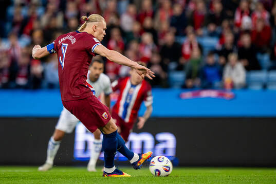Erling Braut Haaland of Norway misses his second penalty