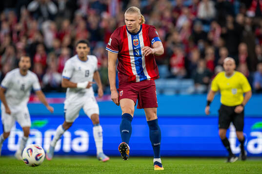 Erling Braut Haaland of Norway reacts