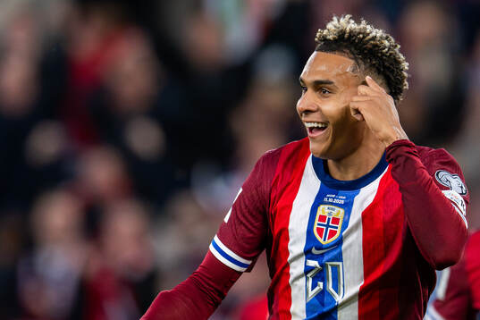 Antonio Nusa of Norway celebrates