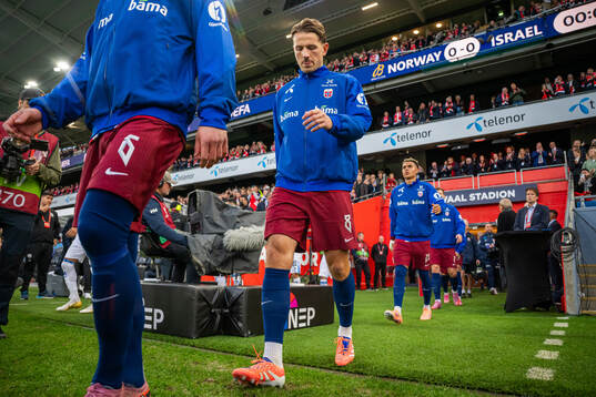 Sander Berge of Norway enters the pitch