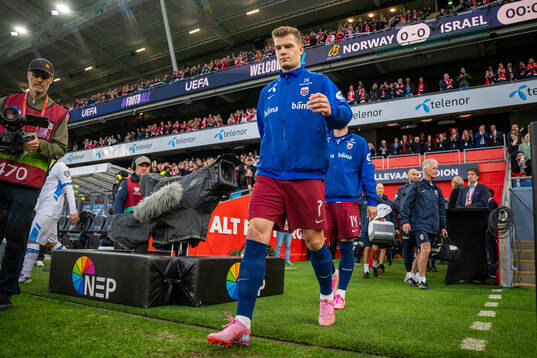 Alexander Sørloth of Norway enters the pitch