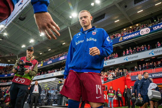 Julian Ryerson of Norway enters the pitch