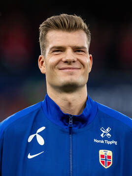 Alexander Sørloth of Norway line up