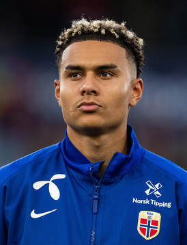 Antonio Nusa of Norway line up