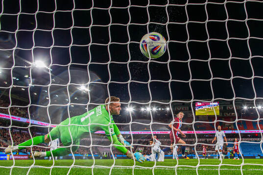 Erling Braut Haaland of Norway scores the 4-0 goal past