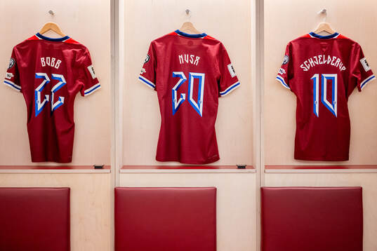 The kits of Oscar Bobb, Antonio Nusa and Andreas